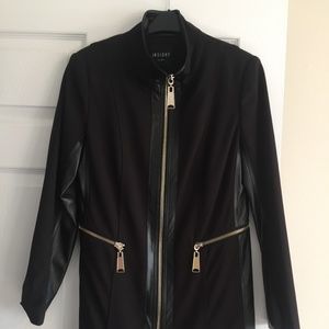 Chic Jacket with Faux Leather Accents